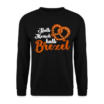 Brezel Witz Brezeln - Unisex Pullover - Schwarz - Vorne - Alina (178cm) & Michal (187cm)