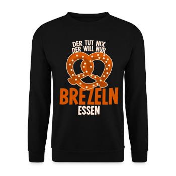 Brezeln essen Bretzel - Unisex Pullover - Schwarz - Vorne - Alina (178cm) & Michal (187cm)