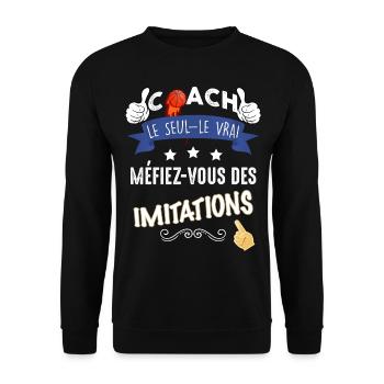 Coach basket humour Cadeau Homme - Sweat-shirt Unisexe - noir - Devant - Alina (178cm) & Michal (187cm)