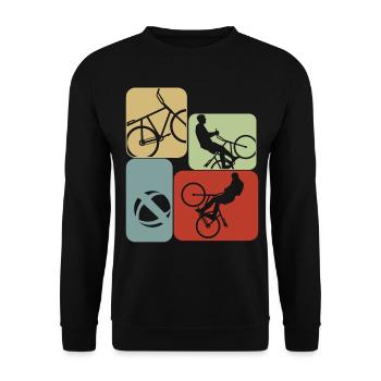 Radball Retro Radballer - Unisex Pullover - Schwarz - Vorne - Alina (178cm) & Michal (187cm)
