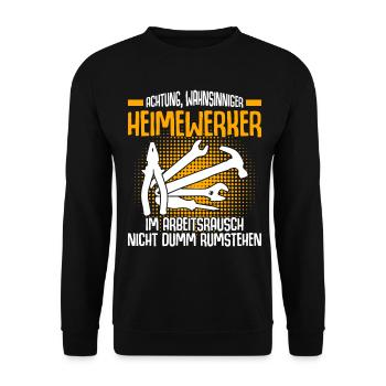 Heimwerker DIY Heimwerken - Unisex Pullover - Schwarz - Vorne - Alina (178cm) & Michal (187cm)