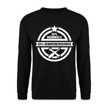 Heimwerker Schweiß Heimwerken - Unisex Pullover - Schwarz - Vorne - Alina (178cm) & Michal (187cm)