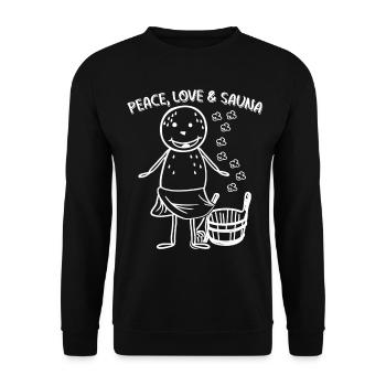 Saunieren Sauna - Unisex Pullover - Schwarz - Vorne - Alina (178cm) & Michal (187cm)
