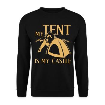 Camping Camping Tente Camper - Sweat-shirt Unisexe - noir - Devant - Alina (178cm) & Michal (187cm)