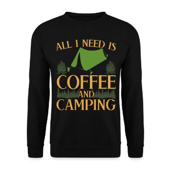 Camping Camping Coffee Tents Tent Camper - Unisex Sweatshirt - black - Front - Alina (178cm) & Michal (187cm)