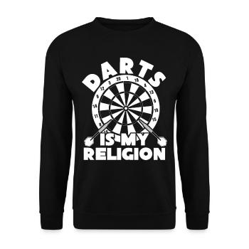 Dart Dartpfeil Dartboard Darts - Unisex Sweatshirt - black - Front - Alina (178cm) & Michal (187cm)