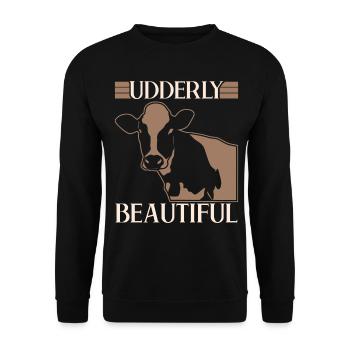 Cow Farmer Calf Farm Cows - Unisex Sweatshirt - black - Front - Alina (178cm) & Michal (187cm)