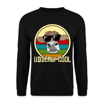 Cow Farmer Calf Farm Calf Cows - Unisex Sweatshirt - black - Front - Alina (178cm) & Michal (187cm)