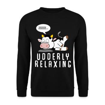 Cow Farmer Calf Sleeping Calves Cows - Unisex Sweatshirt - black - Front - Alina (178cm) & Michal (187cm)