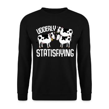 Cow Calf Farmer Farmer Cows - Unisex Sweatshirt - black - Front - Alina (178cm) & Michal (187cm)
