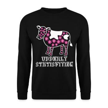 Cow Farmer Farmer Cows - Unisex Sweatshirt - black - Front - Alina (178cm) & Michal (187cm)