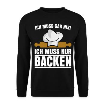 Konditor Zuckerbäcker Backen Konditorei - Unisex Pullover - Schwarz - Vorne - Alina (178cm) & Michal (187cm)