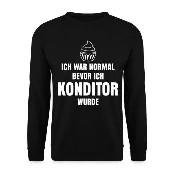 Konditor Backen Cupcakes Konditorei - Unisex Pullover - Schwarz - Vorne - Alina (178cm) & Michal (187cm)