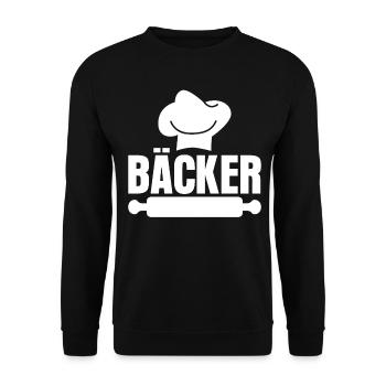 Bäcker Backen Bäckerei - Unisex Pullover - Schwarz - Vorne - Alina (178cm) & Michal (187cm)
