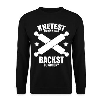 Bäcker Brot Backen Bäckerei - Unisex Pullover - Schwarz - Vorne - Alina (178cm) & Michal (187cm)