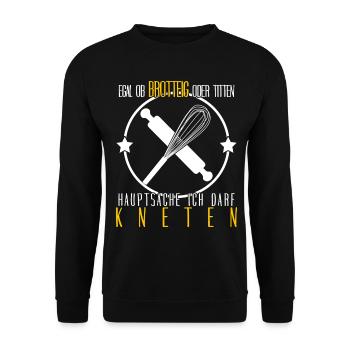 Bäcker Backen Kneten Bäckerei - Unisex Pullover - Schwarz - Vorne - Alina (178cm) & Michal (187cm)