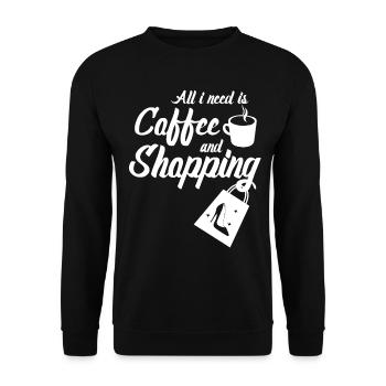Shopping Einkaufen - Unisex Sweatshirt - black - Front - Alina (178cm) & Michal (187cm)