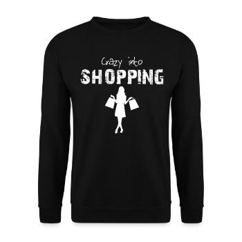 Crazy into Shopping - Unisex Sweatshirt - black - Front - Alina (178cm) & Michal (187cm)