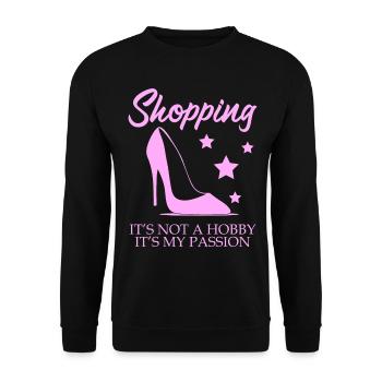 Shopping Shoes High Heels - Unisex Sweatshirt - black - Front - Alina (178cm) & Michal (187cm)