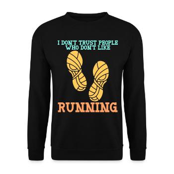 Marathon Laufen Jogging Laufschuhe - Unisex Pullover - Schwarz - Vorne - Alina (178cm) & Michal (187cm)