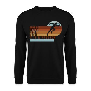 Laufen Jogging Rennen Marathon - Unisex Pullover - Schwarz - Vorne - Alina (178cm) & Michal (187cm)