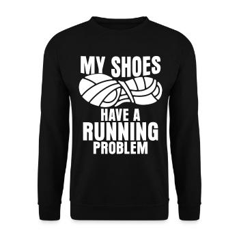 Laufen Jogging Marathon Spruch Rennen - Unisex Pullover - Schwarz - Vorne - Alina (178cm) & Michal (187cm)