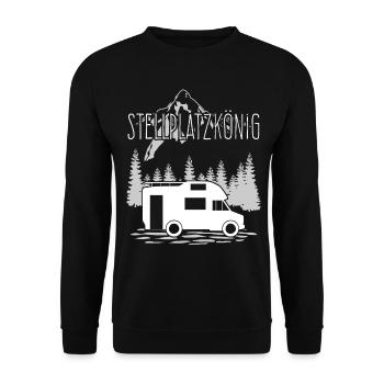 Wohnmobil Camper Camping Wohnmobile - Unisex Pullover - Schwarz - Vorne - Alina (178cm) & Michal (187cm)