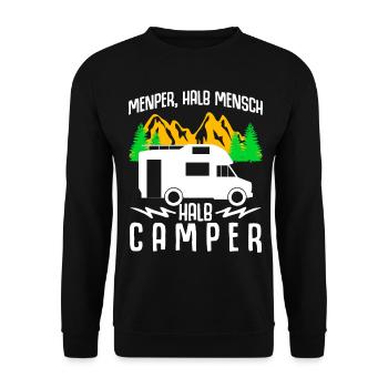 Wohnmobil Witz Camping Camper Wohnmobile - Unisex Pullover - Schwarz - Vorne - Alina (178cm) & Michal (187cm)