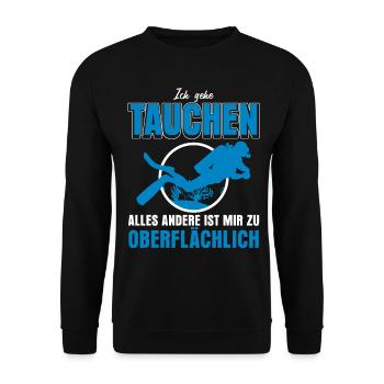 Taucher Tauchen Schnorcheln Sporttaucher - Unisex Pullover - Schwarz - Vorne - Alina (178cm) & Michal (187cm)