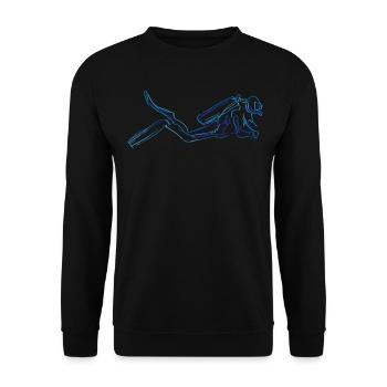 Taucher Tauchen Gerätetauchen - Unisex Pullover - Schwarz - Vorne - Alina (178cm) & Michal (187cm)