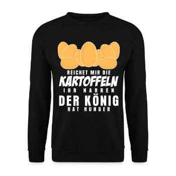 Kartoffel Spruch Kartoffeln - Unisex Pullover - Schwarz - Vorne - Alina (178cm) & Michal (187cm)