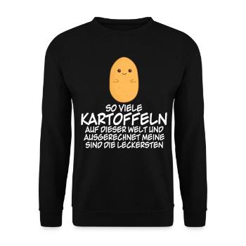 Kartoffel Bratkartoffeln Kartoffeln - Unisex Pullover - Schwarz - Vorne - Alina (178cm) & Michal (187cm)