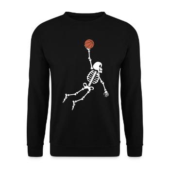 Basketball Skeleton Basketball Player - Unisex Sweatshirt - black - Front - Alina (178cm) & Michal (187cm)