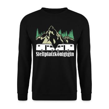Wohnmobil Camping Camper Wohnmobile - Unisex Pullover - Schwarz - Vorne - Alina (178cm) & Michal (187cm)