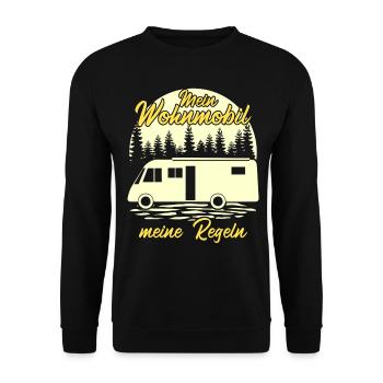 Wohnmobil Camping Reise Wohnmobile - Unisex Pullover - Schwarz - Vorne - Alina (178cm) & Michal (187cm)