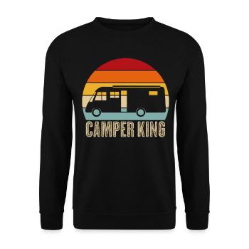 Camping-car camping-car camping-car - Sweat-shirt Unisexe - noir - Devant - Alina (178cm) & Michal (187cm)
