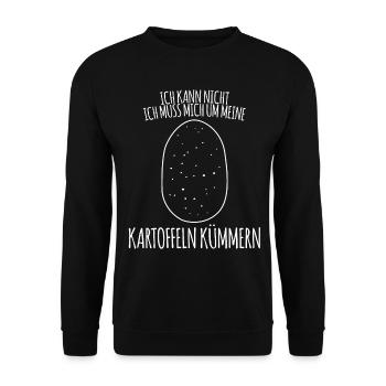 Kartoffel Kartoffeln Kartoffelbauer - Unisex Pullover - Schwarz - Vorne - Alina (178cm) & Michal (187cm)