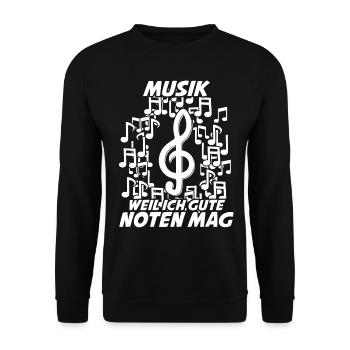 Musiker Noten Notenschlüssel Musik - Unisex Pullover - Schwarz - Vorne - Alina (178cm) & Michal (187cm)
