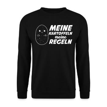 Kartoffeln Kartoffel - Unisex Pullover - Schwarz - Vorne - Alina (178cm) & Michal (187cm)