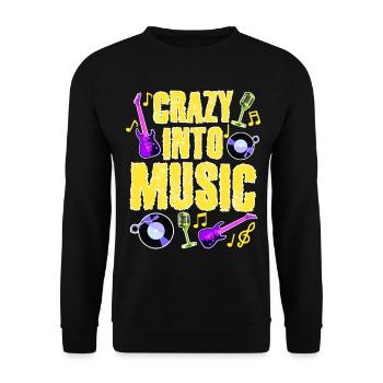 Musiker Gitarre Schallplatte Musik - Unisex Pullover - Schwarz - Vorne - Alina (178cm) & Michal (187cm)