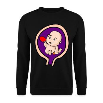 Table Tennis Baby Table Tennis Player - Unisex Sweatshirt - black - Front - Alina (178cm) & Michal (187cm)