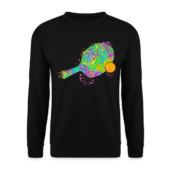 Table tennis colorful Table tennis bats - Unisex Sweatshirt - black - Front - Alina (178cm) & Michal (187cm)