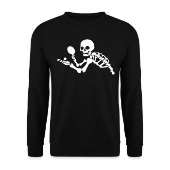 Table Tennis Skeleton Table Tennis Player - Unisex Sweatshirt - black - Front - Alina (178cm) & Michal (187cm)