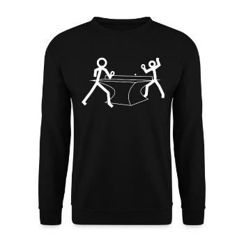 Table tennis stick figures - Unisex Sweatshirt - black - Front - Alina (178cm) & Michal (187cm)