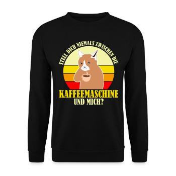 Büro Kaffee Morgenmuffel Müde Coffein - Unisex Pullover - Schwarz - Vorne - Alina (178cm) & Michal (187cm)