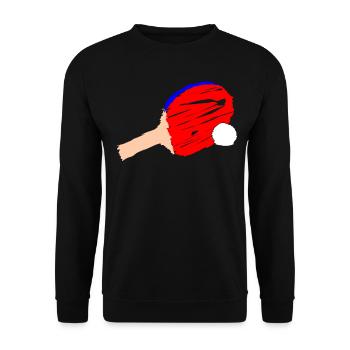 Table Tennis Ball Table Tennis Bat - Unisex Sweatshirt - black - Front - Alina (178cm) & Michal (187cm)