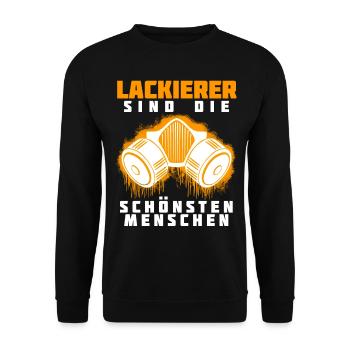 Autolackierer Spruch Lackierer - Unisex Pullover - Schwarz - Vorne - Alina (178cm) & Michal (187cm)