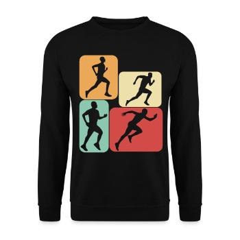 Runner Retro Running Running - Sweat-shirt Unisexe - noir - Devant - Alina (178cm) & Michal (187cm)