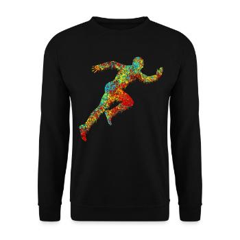 Coureur Course colorée - Sweat-shirt Unisexe - noir - Devant - Alina (178cm) & Michal (187cm)