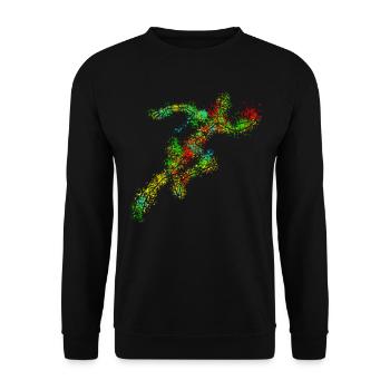 Runner Running Race Running - Unisex Sweatshirt - black - Front - Alina (178cm) & Michal (187cm)